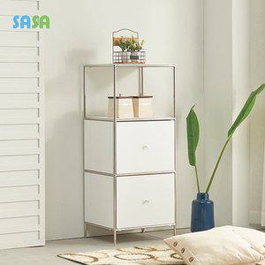 [SASA]사사가구 해피 모던센츄리 500 모듈 3단 철제 2칸 서랍 수납선반장 4colors