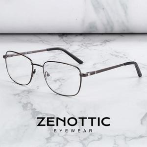 ZENOTTIC 2024 티타늄 합금 안경 비즈니스 스타일 광학 한국 안경 남성용 사각 비처방 안경테