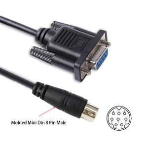 Delta DVP 시리즈 PLC를 PC/HMI 다운로드 프로그래밍에 연결하기 위한 RS232 DB9 암-미니 Din 8P 직렬 케이