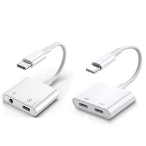 2 In 1 Type C 3.5mm 이어폰 잭 호환 삼성 갤럭시 S22 S21 Plus Double USB Aux Conector오디오 충전 분배