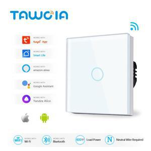 TAWOIA WiFi 터치 스위치 1/2/3/4 갱 전등 600W 중립 와이어 지원 필요 Alice Yandex Tuya Google Home Sma
