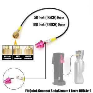 외부 Co2 실린더 어댑터 호스에 소다 제조기 빠른 연결 W21 8 14 CGA320 G3/4 커넥터가 있는 SodaStream Terra DUO Art
