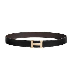 HERMES 에르메스 포부르 남성 벨트 버클 & 리버서블 가죽 벨트 32mm H010758UP2K
