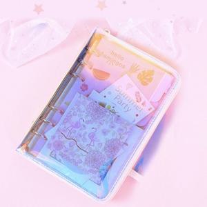 블링 홀로그램 지퍼 6공 다이어리 커버 바인더 A6 (WFGVIBP)