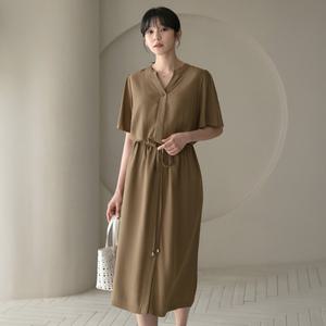 [시크라인] (~XXL까지) 데더린 윙슬리브 허리스트링 플레어 원피스 여름 데일리 일상 캐쥬얼 나들이룩 빅사이즈
