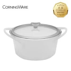 [정가 79,000원]코닝쿡웨어 프렌치화이트 메탈 유리냄비 5.2L 화이트