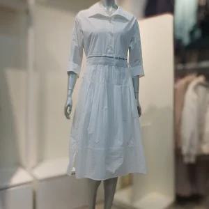 [올리비아로렌]오픈카라 허리 시보리 원피스