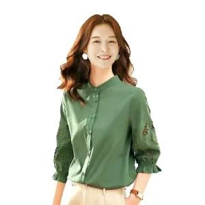 (삽)레이스 자수 펀칭 블라우스 2종