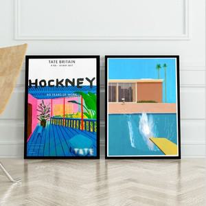 David Hockney 아트 프린트 전시회 빈티지 캔버스 회화 포스터 추상 미술 작품 벽 그림 북유럽 거실 홈 장