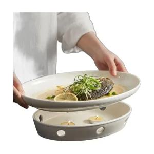 접시 워머 핫 찜 플레이팅 대형 그릇 도자기 생선