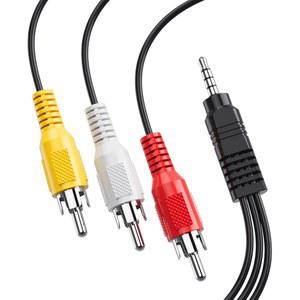 SNLLMZI AV 케이블, 3.5mm ~ RCA 케이블 - 5피트 길이, TV, 핸디캠, 스마트폰, MP3, 태블릿, 스피커, 홈 시어터와 호환 가능