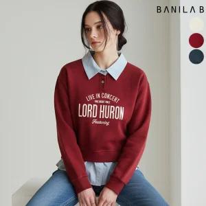 여성 셔츠 레이어드 배색 맨투맨