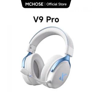 MCHOSE V9 Pro 무선 게임용 헤드셋 서라운드 사운드 헤드폰 소음 차단 마이크 PS5 PC 스위치용 낮은 대기
