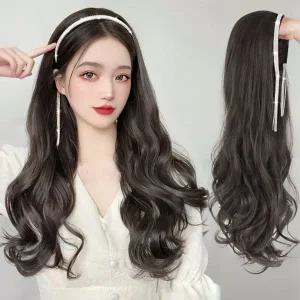 여성 머리띠 긴머리 가발 헤어밴드 부분가발 패션가발