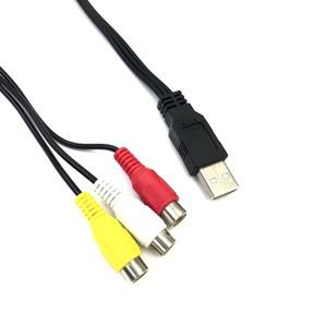 USB 수-3RCA RGB 암 AV 오디오 비디오 복합 케이블 코드 어댑터 컨버터 커넥터 구성 요소 리드 RCA