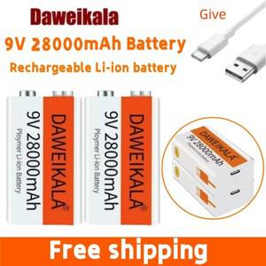 2025NEW 9V 28000mAh 리튬 이온 충전지 멀티 미터 마이크 장난감 원격 제어 KTV 사용 USB 배터리