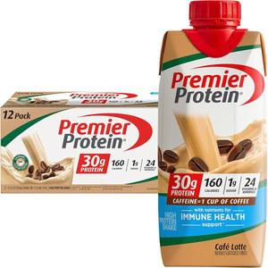 프리미어 프로틴 단백질 쉐이크, 카페 라떼, 30g, 설탕 1g, 오즈 11플 팩 12개