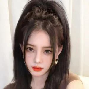 예뻐지는가발 짧은 일자 포니테일 가발 집게가발 (48LCu)