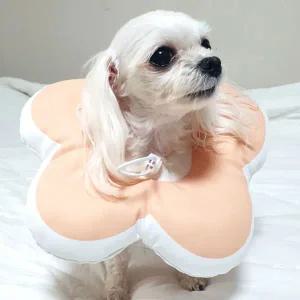 강아지넥카라 애견 쿠션 꼬깔 M 깔때기 핑크