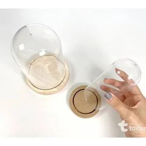 [셀러에이드]토단 아크릴 돔 작품 케이스 (대) 원목받침