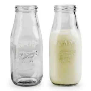 컨츄리 밀크 보틀 6p 우유 쥬스 병 세트 300ml 우유병 과일청보관 쥬스병 밀크티병 유리병