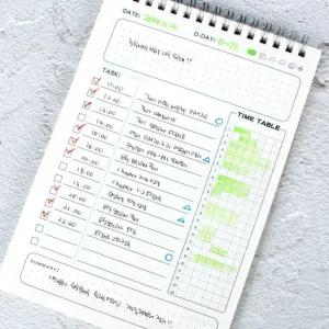 일일 계획표 스케줄 관리 노트 데일리 일정 기록 다이어리 하루계획표 스케줄러