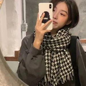 [콩심팥심]체크 머플러 목도리 학생 커플 겨울 방한 따뜻한 보온 삼각머플러