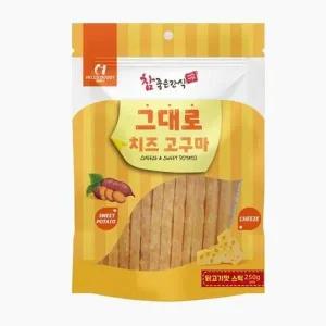 [콩심팥심]강아지 소프트간식 치즈고구마 닭고기맛 스틱 250g