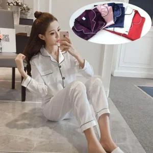 [하프클럽/]실크 슬립 셋트 파자마셋트 5 홈 투피스 슬립 파자마
