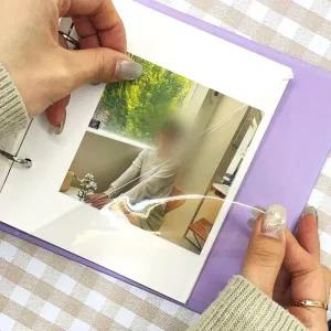 포토북 앨범 네컷 인생사진 접착식 퍼플 사진첩