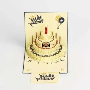 팝업카드 생일 케이크 블루