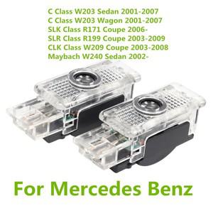 [호환] 2X 메르세데스 벤츠 W203 R199 C SLK CLK SLR 클래스 LED 자동차 도어 로고 프로젝터 고스트 섀도우