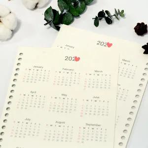 이글바인더 A5 20공 2026년 양면 달력 캘린더 타공 리필 속지 내지 1매