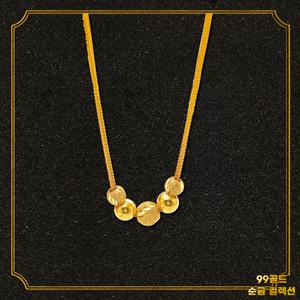 153골드 순금 [최신]24K  5공 웨이브컷 2돈, 3돈, 7.5g, 11.25g 목걸이 .이태리체인.