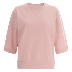 심플 국산 여성 라운드 5부 면100 루즈핏 반팔 티셔츠 DAI-WSH-11955-핑크