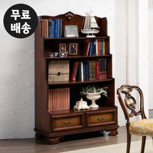 에띠 마호가니 원목 엔틱 계단식 책장 5단 서재(900)