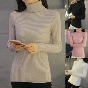 골지 롱티 터들넥 여성 목폴라 티셔츠 4컬러