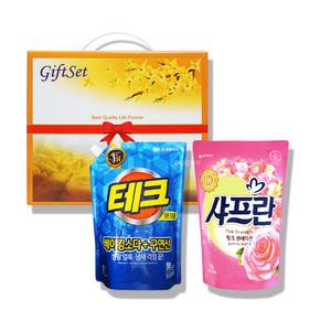 테크 액체세제와 샤프란 리필 2종 선물세트 x 5개 / 섬유 세탁 집들이 답례품