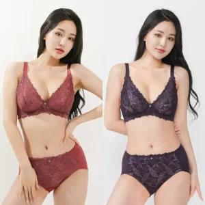 비너스 노와이어 레이스 풀컵 ABC 브라 팬티 세트 JBR8012S