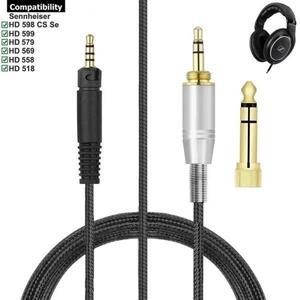 [누리음향]sennheiser 호환용 HD 518 558 569 579 599 598 CS Se 헤드폰용 6.35mm 교체 케이블 연장 코드