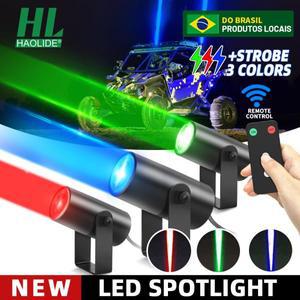 HAOLIDE 무선 안테나  듀얼 컨트롤러 매우 밝은 LED 채찍 연청 레드 그린 12V 4X4 보트 모토용 3 인치