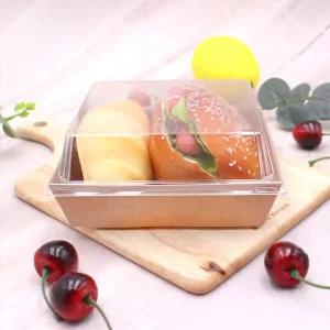크라프트 정사각 샌드위치 용기 세트 5개