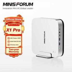 MINISFORUM AI X1 Pro 미니 PC AMD Ryzen AI 9 HX 370 DDR5 96GB 2TB WiFi 7 Copilot AI 135W 어댑터 듀얼