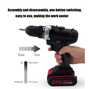 새로운 21V 무선 드릴 고전력 배터리 충전식 핸드 DIY 전동 공구