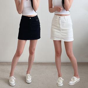 여성 여름 미니 스커트 면 스판 속바지 짧은 블랙 화이트 키작녀 키큰녀 빅사이즈
