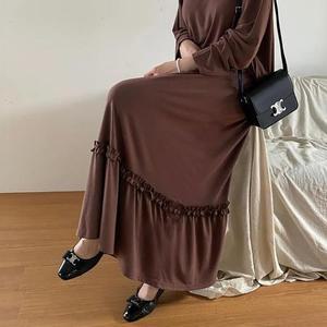 빅사이즈 506 디얼밴딩플레어곱스커트 DRAS490