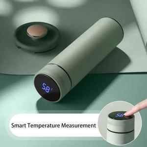디지털 온도 디스플레이가있는 500ml 스테인레스 스틸 보온병 병 LED 스마트 측정 컵 진공 플라스크