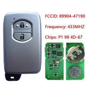 2버튼 스마트 리모컨 자동차 키 433MHz P1 98 4D-67 칩 89904-47190 액세서리 고 도요타 IQ 2009+ 용