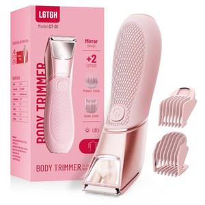 LGTGH 여성용 비키니 트리머: LED 조명이 있는 바디 치골용 미러 전기 면도기, 세라믹 블레이드가 IPX7 방수 휴대용 레이디 페이셜 다리, 팔, 겨드랑이용 충전식 그루머