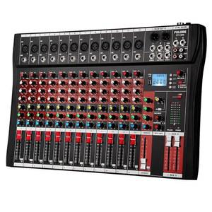 FULODE CT120S 12채널 믹서 오디오 블루투스 USB가 포함된 콘솔 dj 컴퓨터 녹음 입력용 장비 48V 전원 초보자